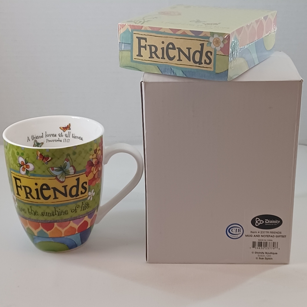 NWB, Divinity "Friends" Coffee Mug And Notepad Set